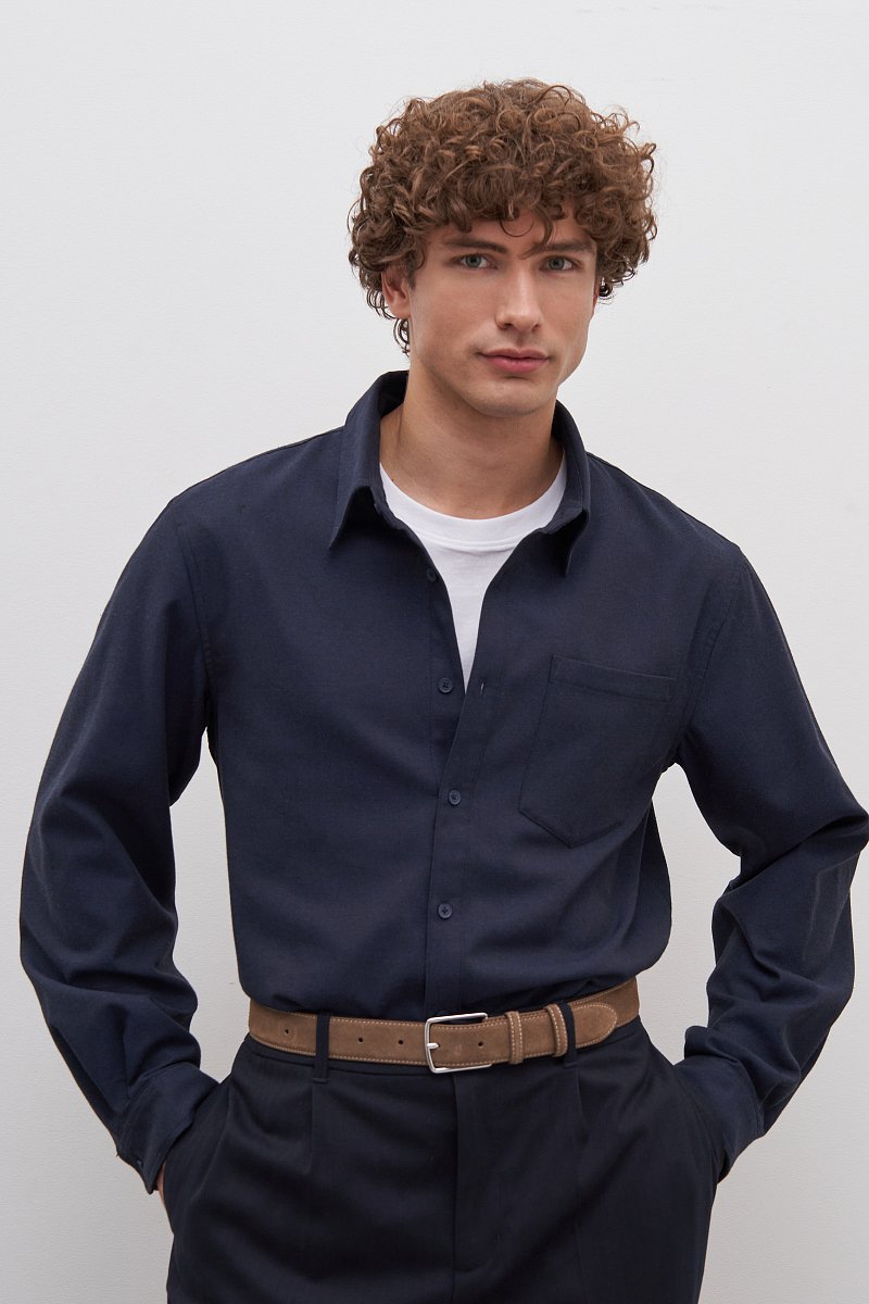 Рубашка из хлопка с отложным воротником, Модель FAD21097, Фото №1