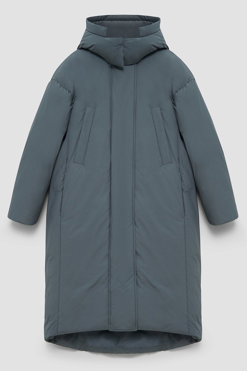 Пуховое пальто широкого силуэта с хлопком, Модель FAD11069, Фото №7