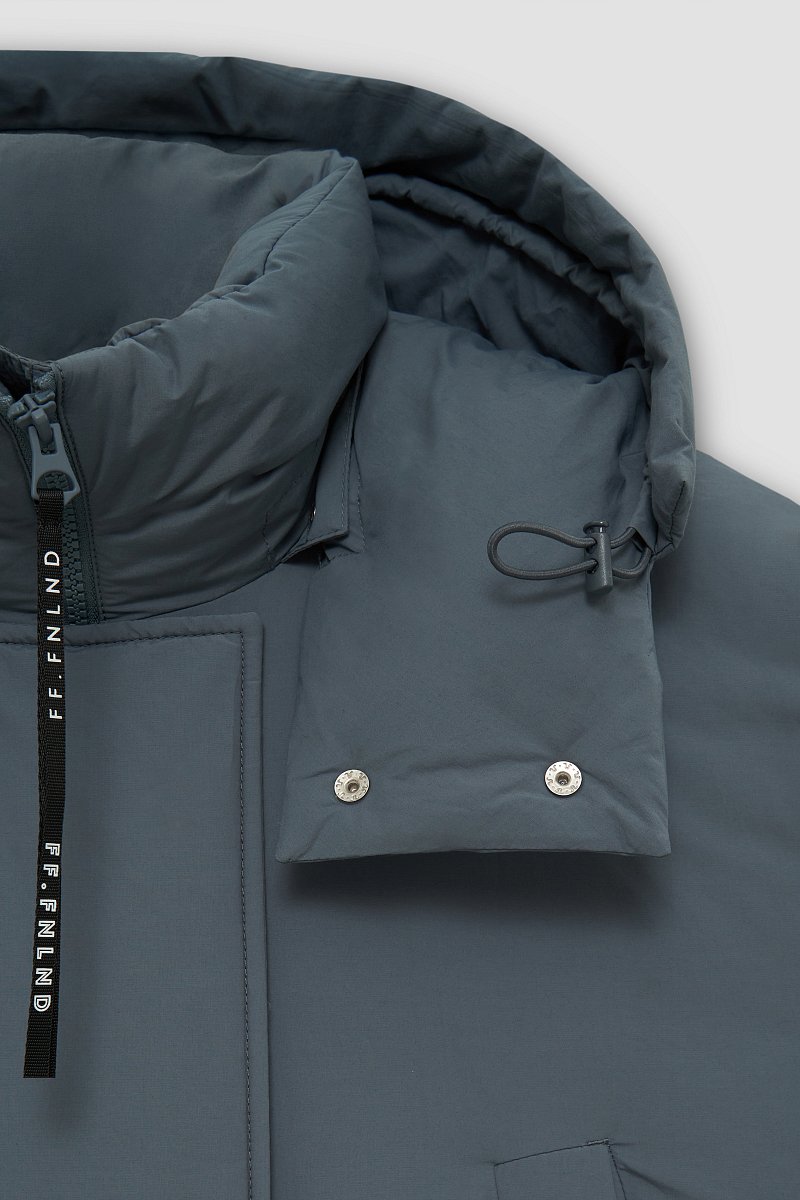 Пуховое пальто широкого силуэта с хлопком, Модель FAD11069, Фото №6