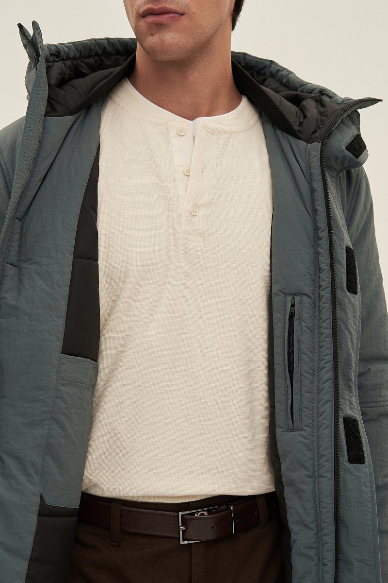 Мужское полупальто с капюшоном, Модель FAD21007, Фото №6
