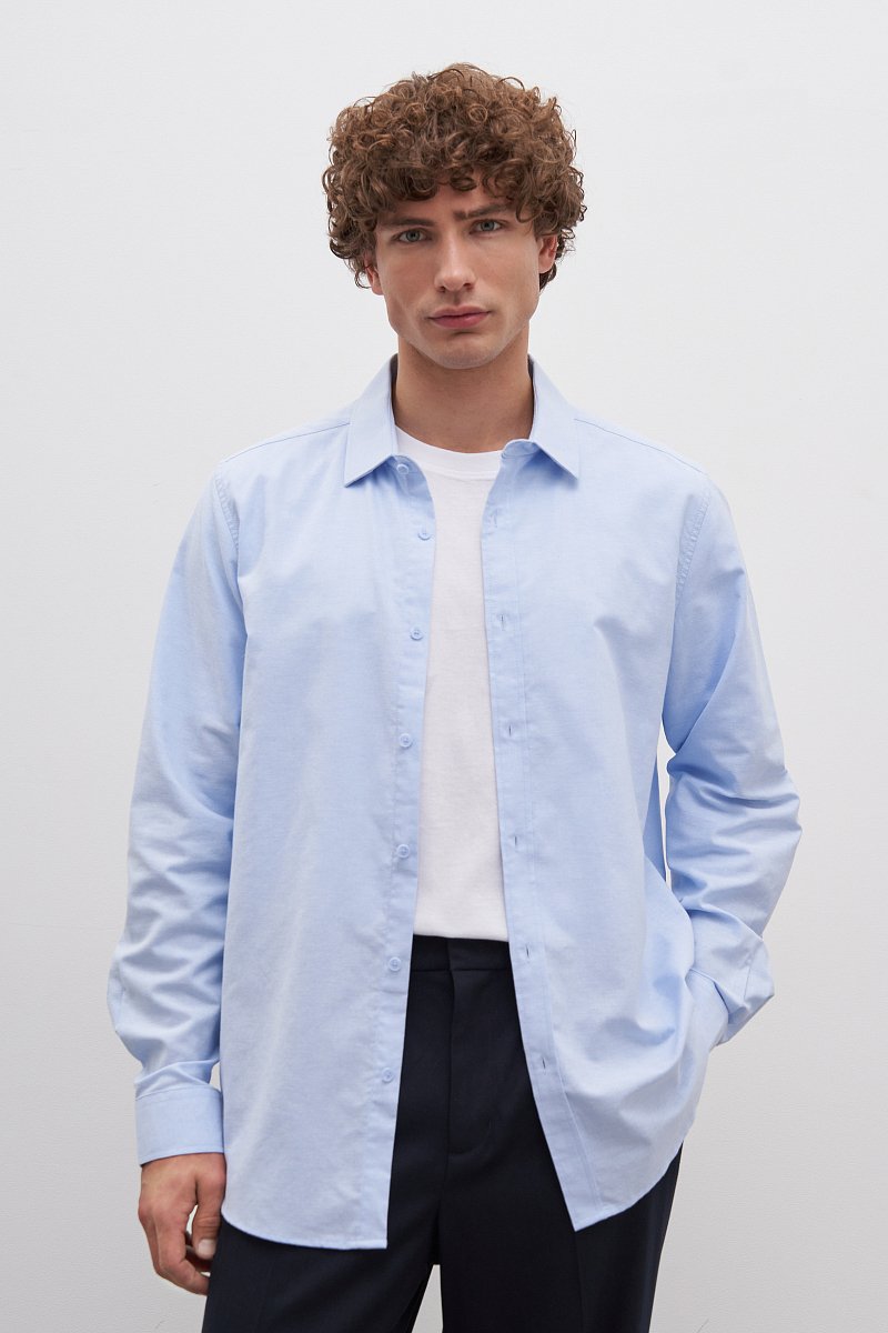 Рубашка из хлопка с отложным воротником, Модель FAD210112, Фото №2