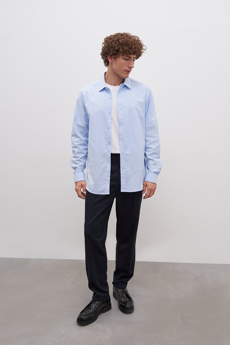 Рубашка из хлопка с отложным воротником, Модель FAD210112, Фото №3