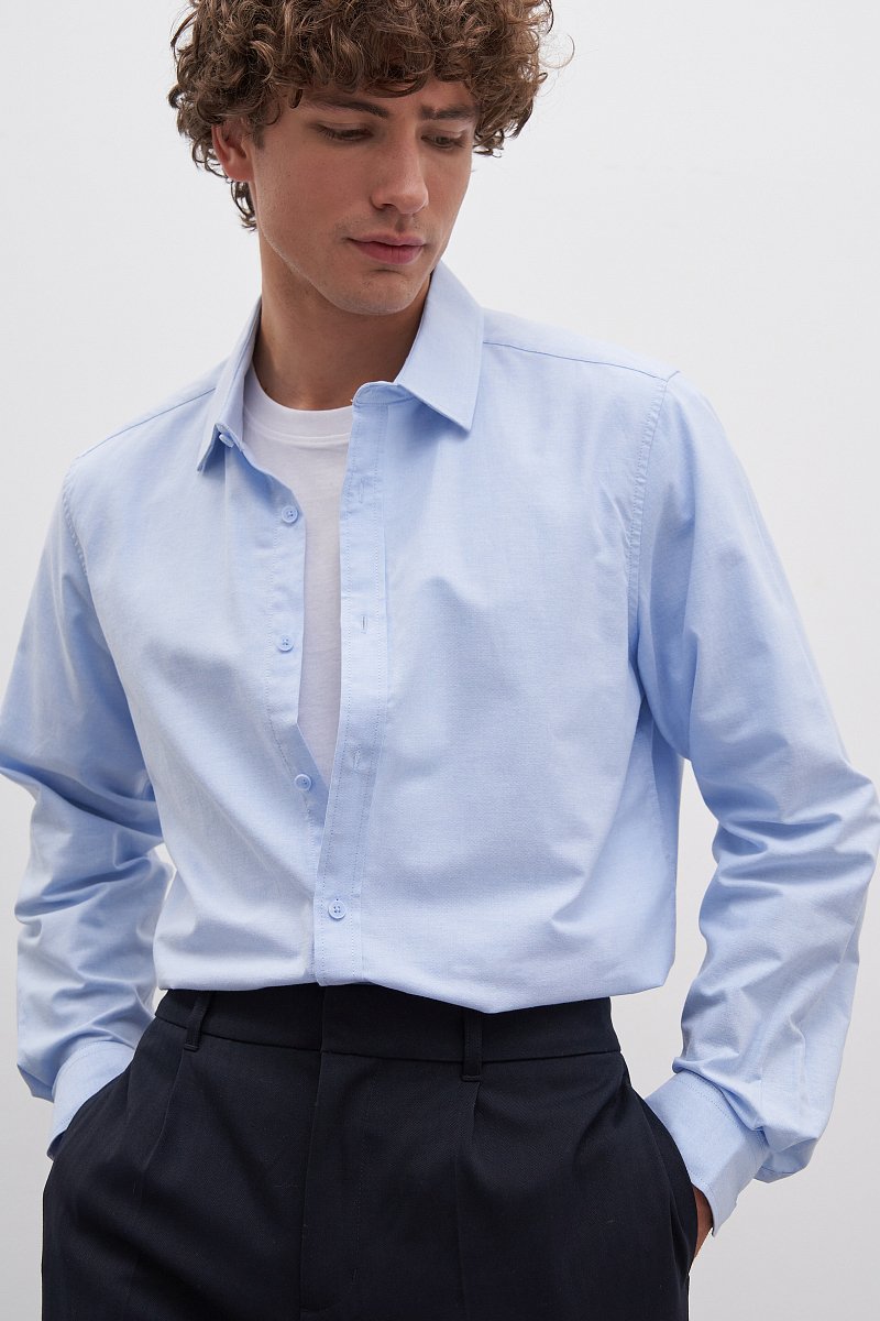 Рубашка из хлопка с отложным воротником, Модель FAD210112, Фото №4