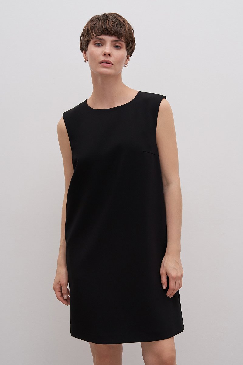 Платье прямого силуэта с округлым воротником, Модель FAD110175, Фото №1