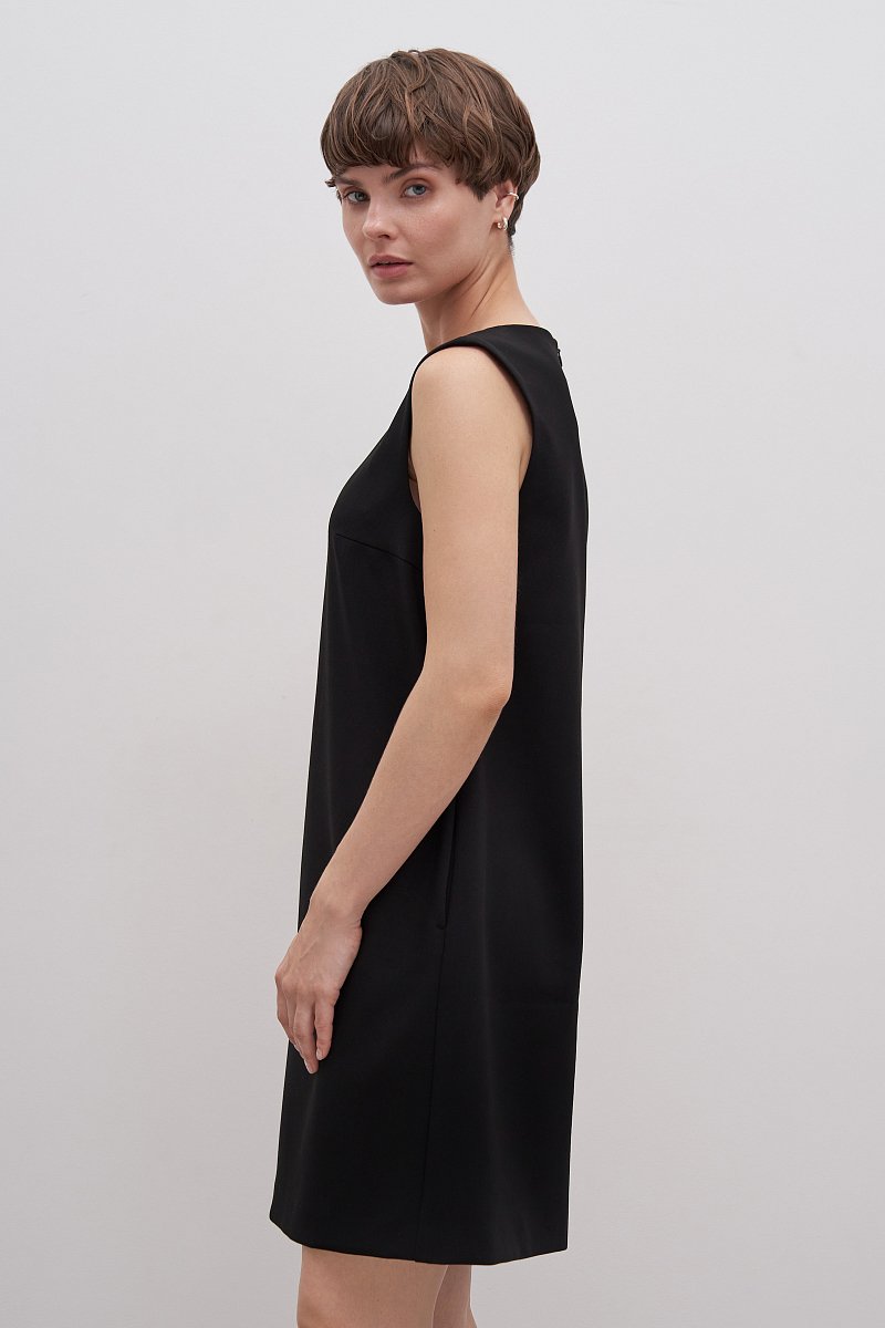 Платье прямого силуэта с округлым воротником, Модель FAD110175, Фото №4