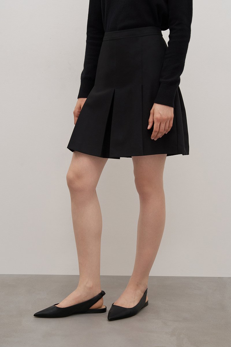 Женская юбка со складками из твила, Модель FAD110204, Фото №4