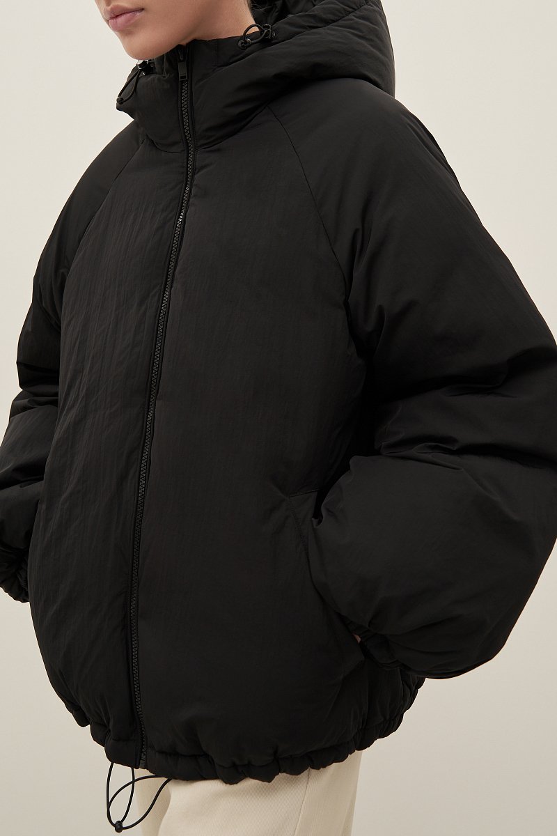 Пуховик свободного силуэта с капюшоном, Модель FAD11037, Фото №3