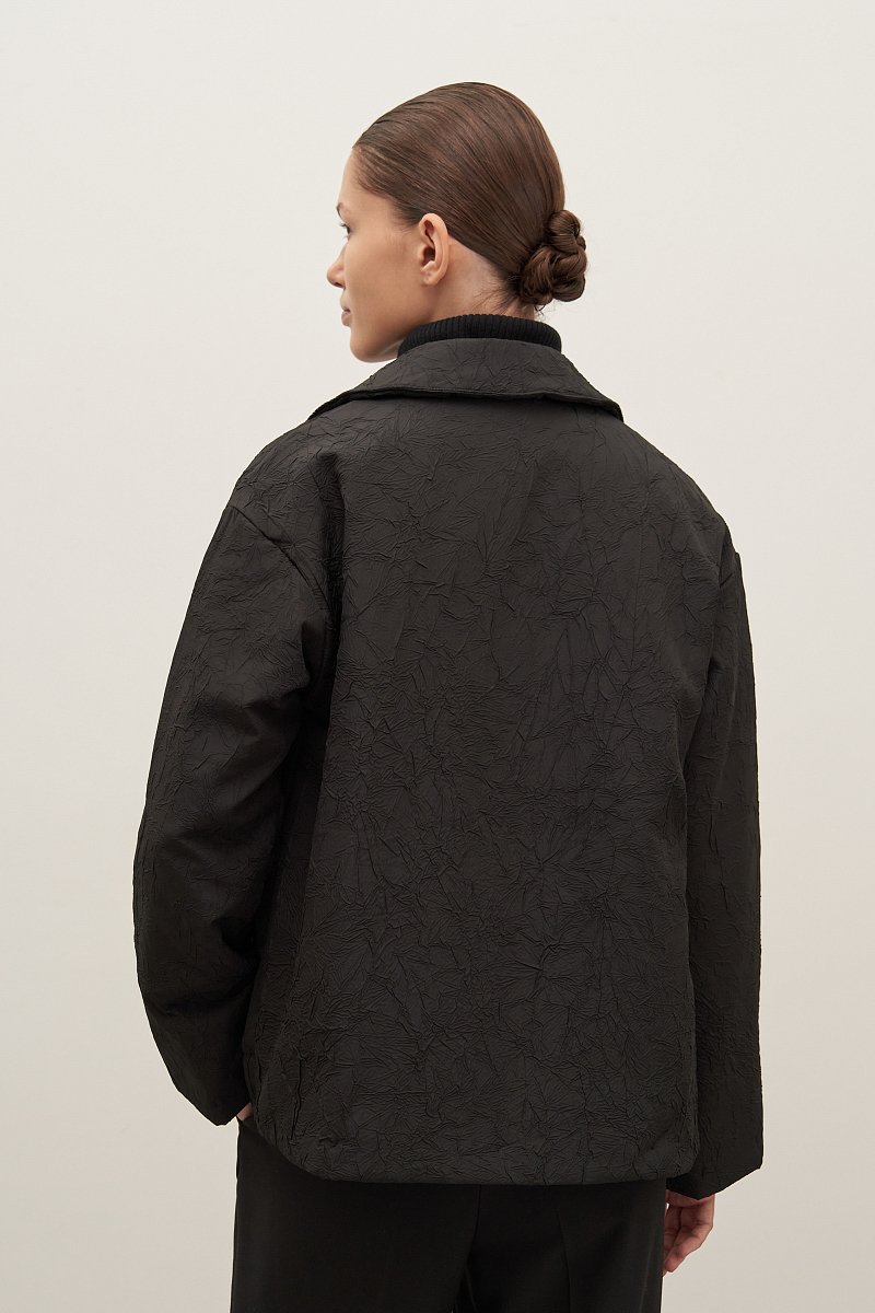 Куртка силуэта трапеция с отложным воротником, Модель FAD11043, Фото №5