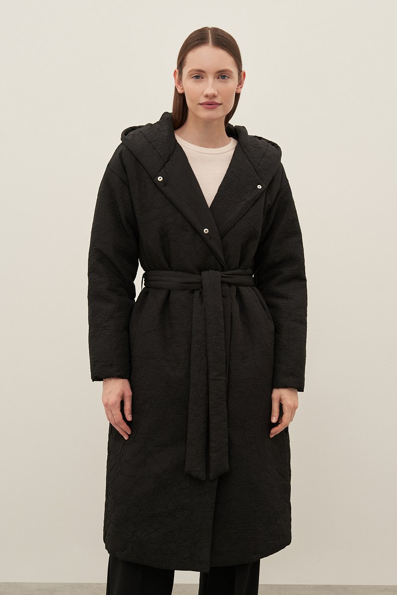 Пальто утепленное с поясом, Модель FAD11044, Фото №1