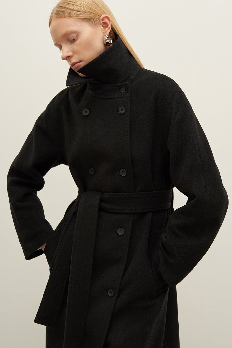 Пальто из шерсти и шелка, Модель FAD11048, Фото №3