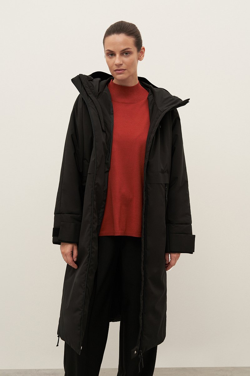 Пальто утепленное с контрастной отделкой, Модель FAD11058, Фото №1