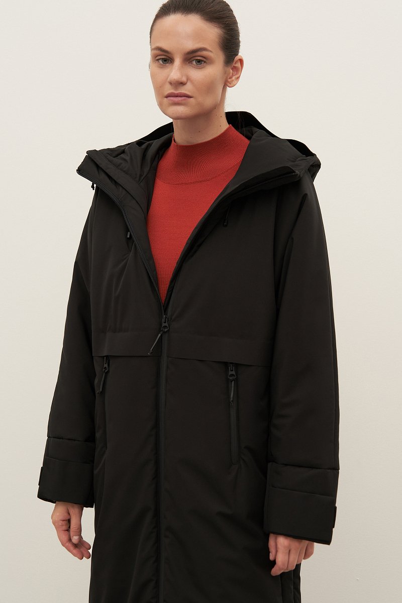 Пальто утепленное с контрастной отделкой, Модель FAD11058, Фото №3