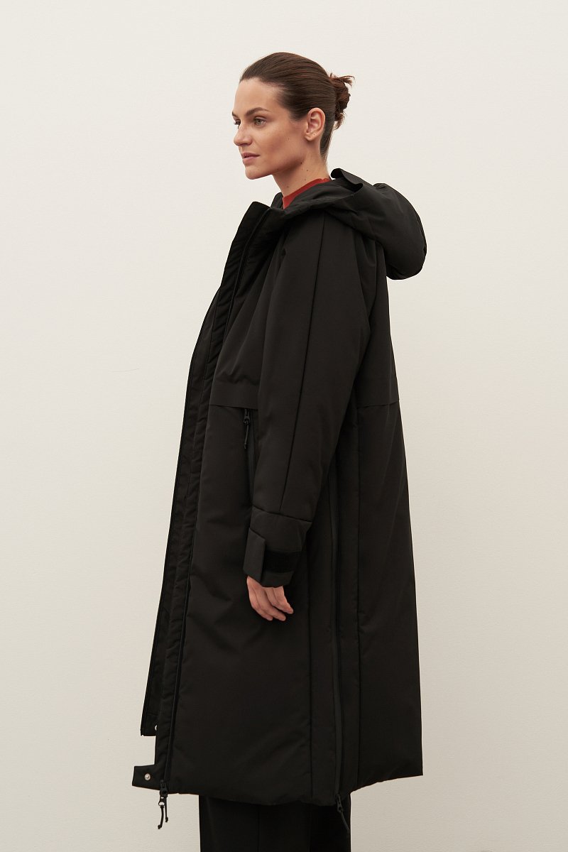 Пальто утепленное с контрастной отделкой, Модель FAD11058, Фото №4