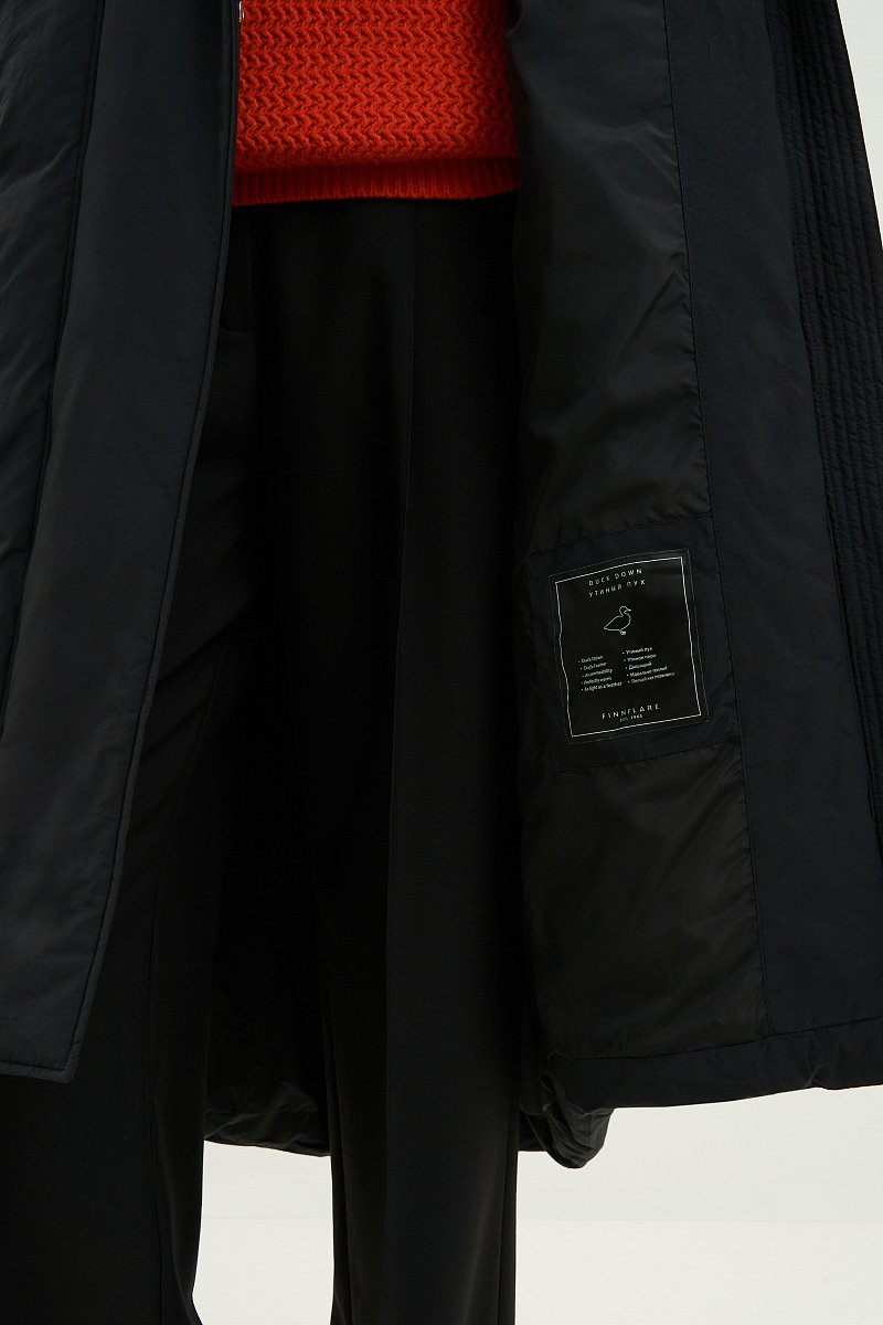 Пуховое пальто широкого силуэта с хлопком, Модель FAD11069, Фото №5