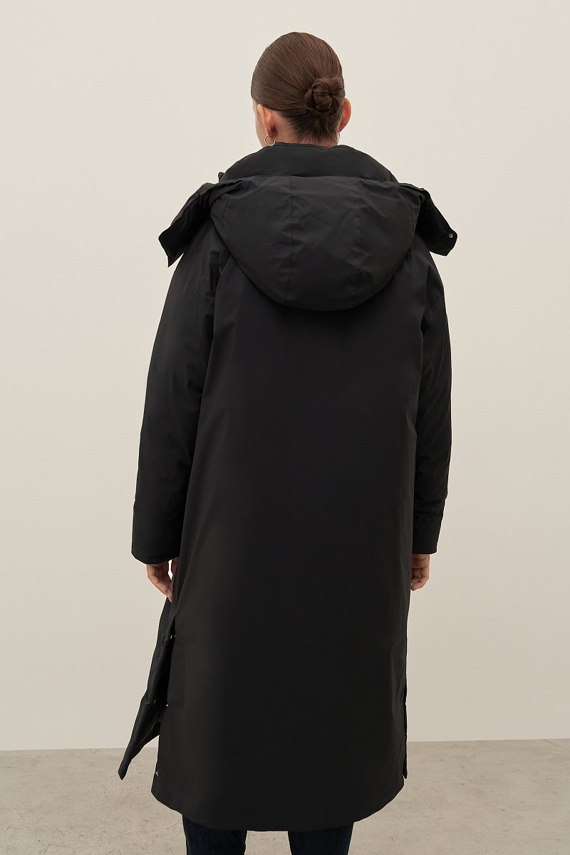 Пуховое женское пальто с капюшоном, Модель FAD11070, Фото №4