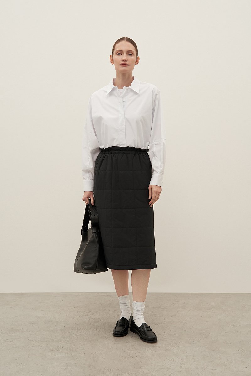 Длинная прямая юбка на резинке, василек - купить в Москве ◈ цена в интернет-магазине «L’Marka»