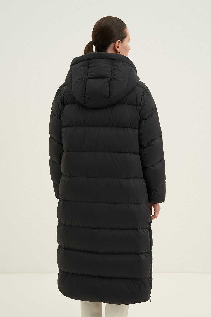 Пуховое женское пальто с капюшоном, Модель FAD11078, Фото №5