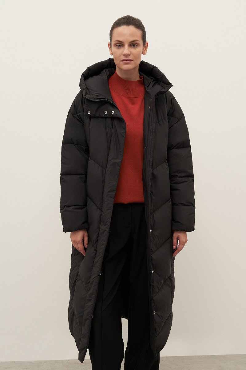 Пуховое пальто свободного силуэта, Модель FAD11097, Фото №1