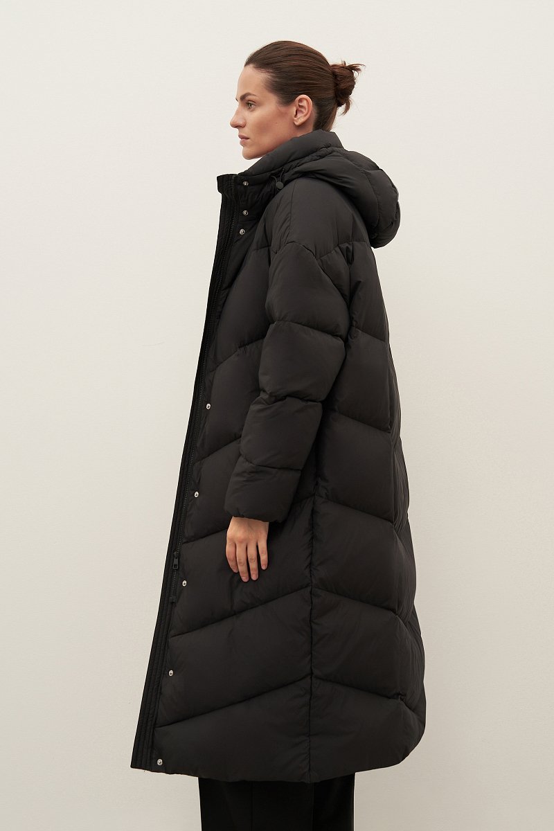 Пуховое пальто свободного силуэта, Модель FAD11097, Фото №4