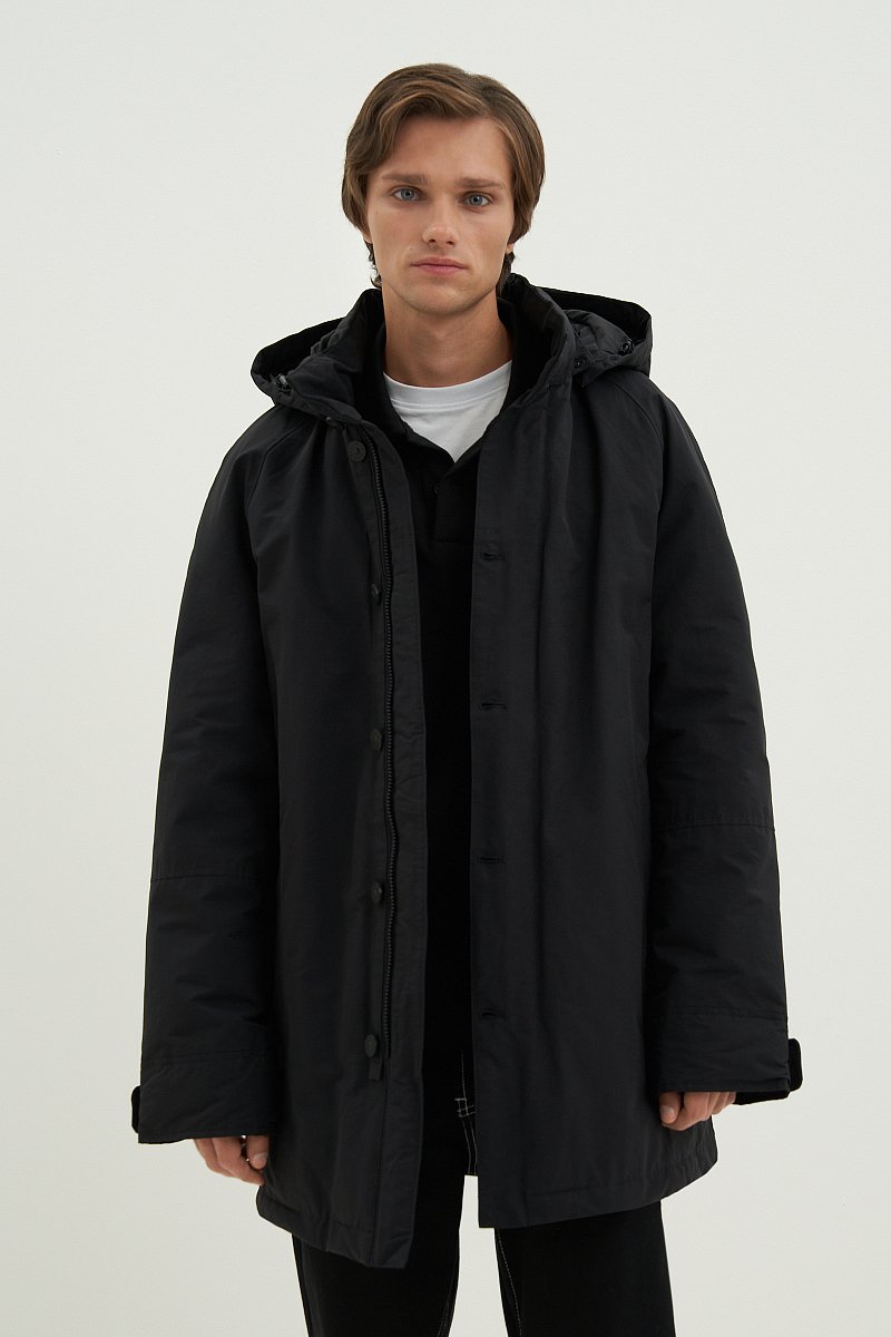 Пальто утепленное из хлопка с контрастной отделкой, Модель FAD21002, Фото №1