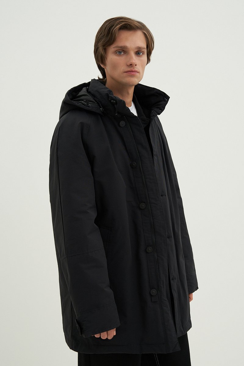 Пальто утепленное из хлопка с контрастной отделкой, Модель FAD21002, Фото №3