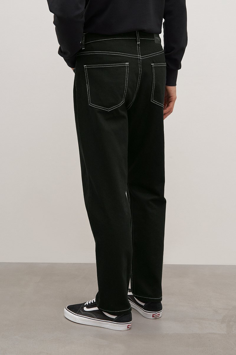 Мужские джинсы straight fit с контрастной отделкой, Модель FAD25003, Фото №4