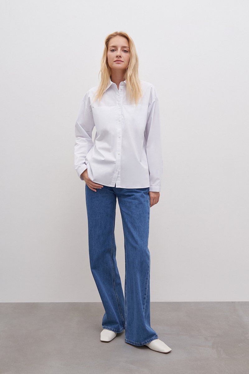 женская рубашка из хлопка с длинным рукавом, Модель FAD110155, Фото №2