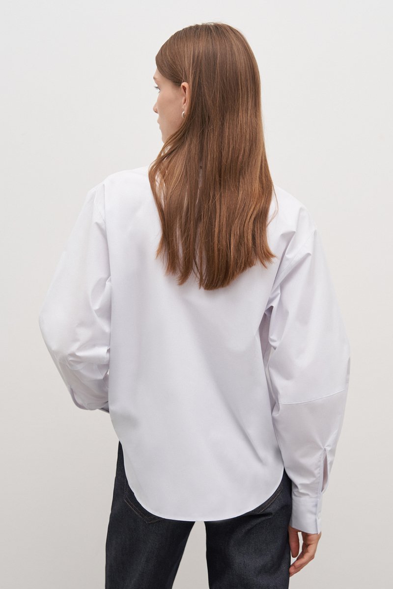 Хлопковая рубашка с широким рукавом, Модель FAD110156, Фото №5