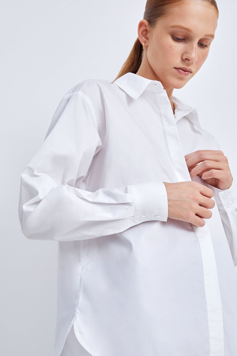Рубашка из хлопка с отложным воротником, Модель FAD110219, Фото №6