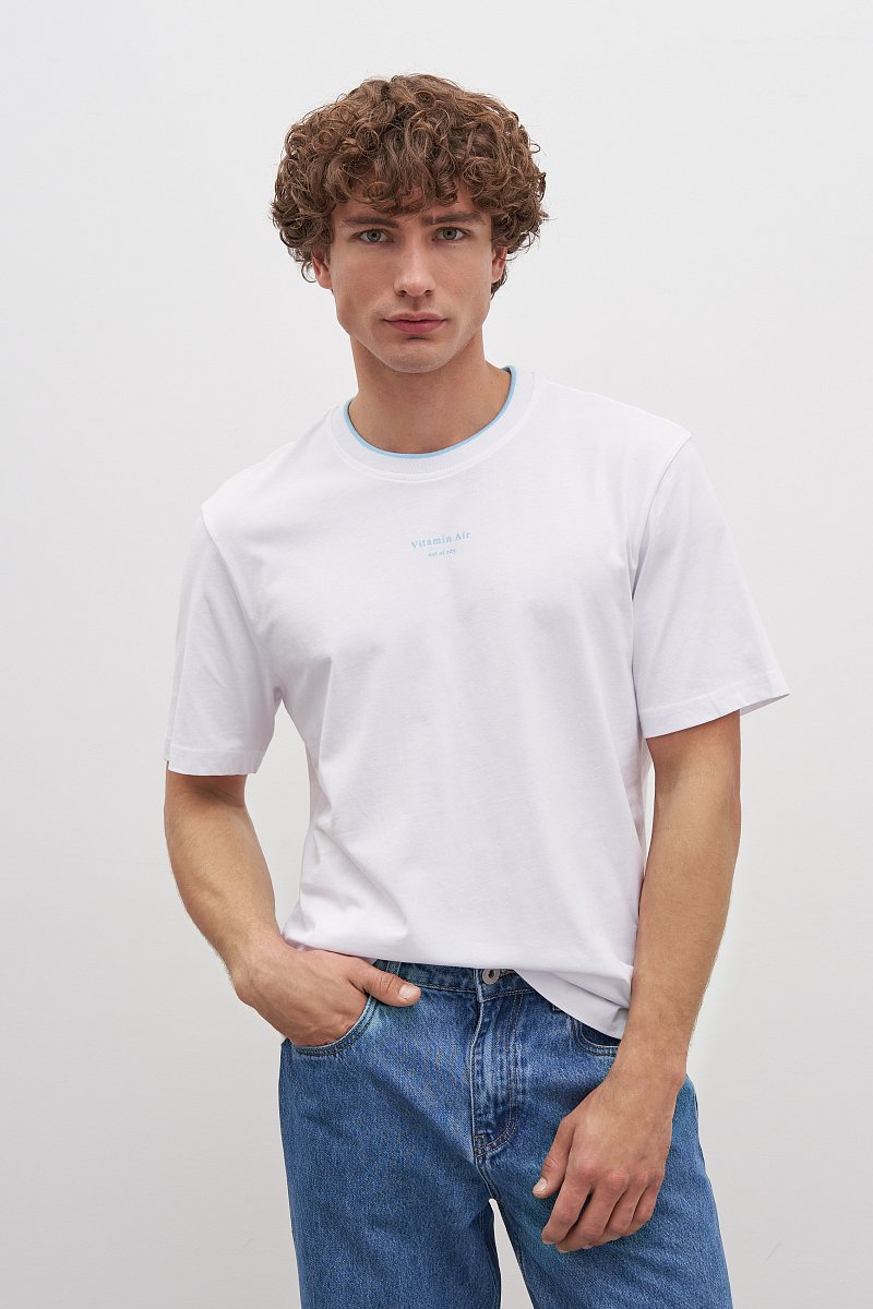 Мужская футболка из хлопка, Модель FAD21091-1P, Фото №1
