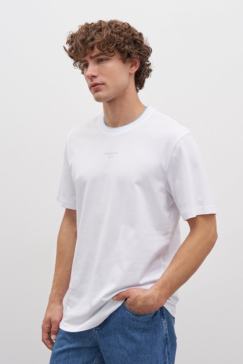 Мужская футболка из хлопка, Модель FAD21091-1P, Фото №3