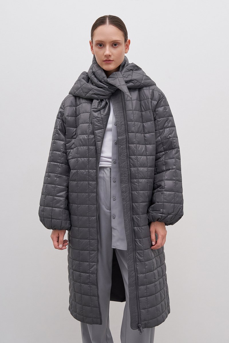 Пальто утепленное с воротником стойкой, Модель FAD11013, Фото №1