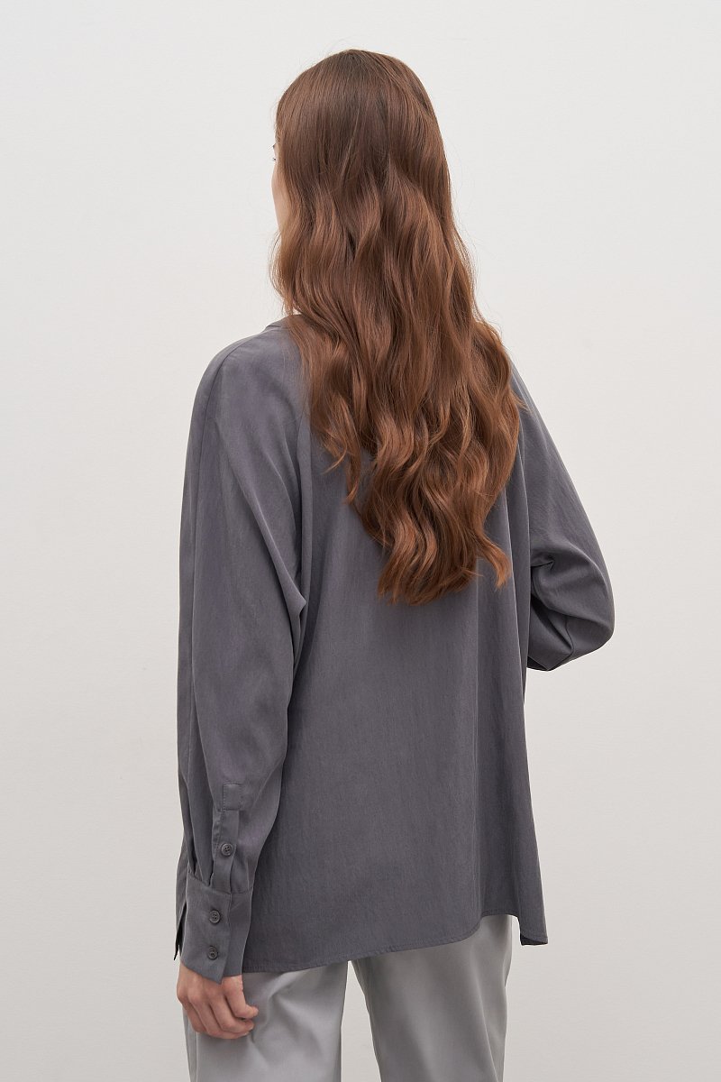 Женская рубашка с воротником-стойкой, Модель FAD110242R, Фото №4