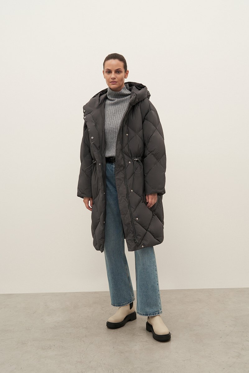Пуховое пальто из водонепроницаемой ткани, Модель FAD11031, Фото №2