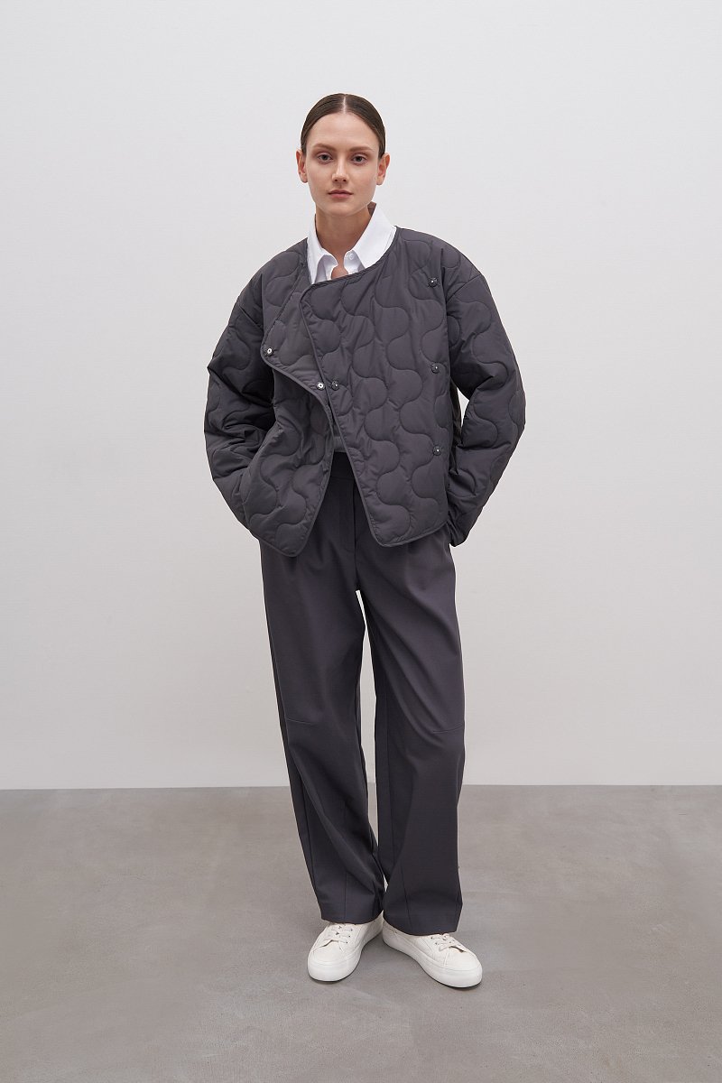 Куртка утепленная с V-образным вырезом, Модель FAD11042, Фото №2