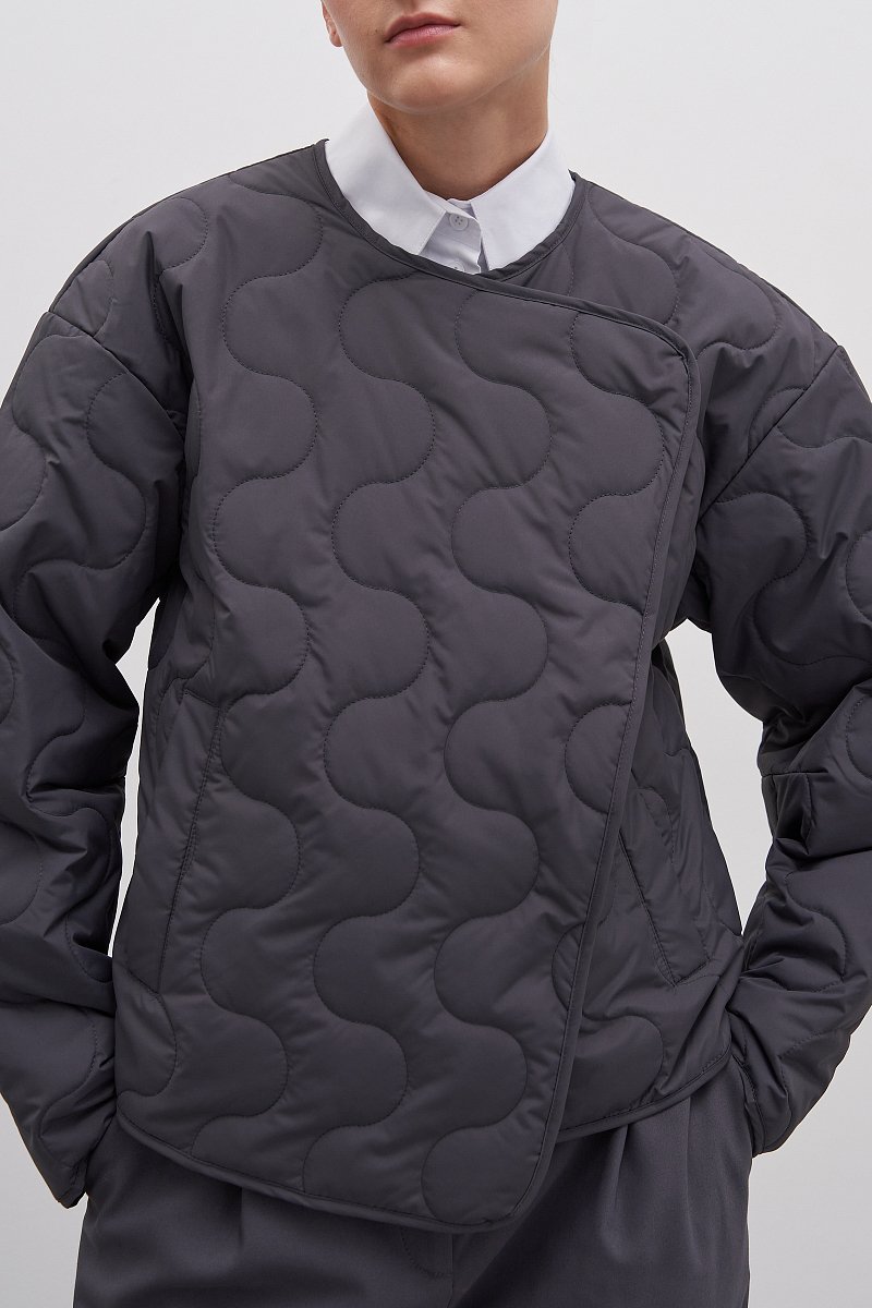 Куртка утепленная с V-образным вырезом, Модель FAD11042, Фото №3