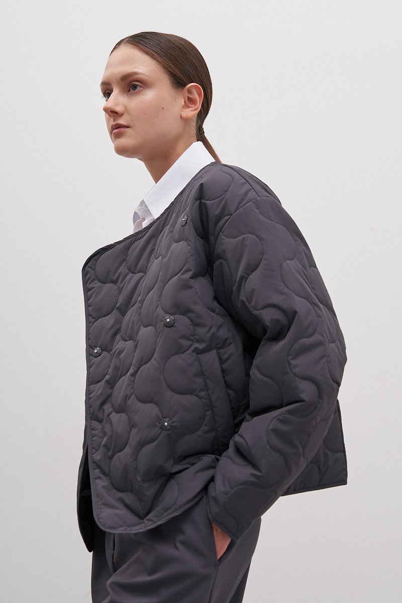 Куртка утепленная с V-образным вырезом, Модель FAD11042, Фото №4