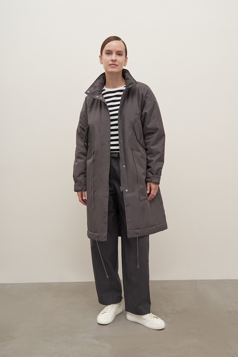 Пальто утепленное из хлопка с воротником стойкой, Модель FAD11052, Фото №2
