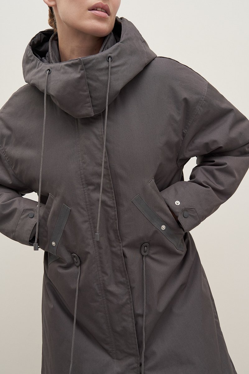 Пальто утепленное из хлопка с воротником стойкой, Модель FAD11052, Фото №3