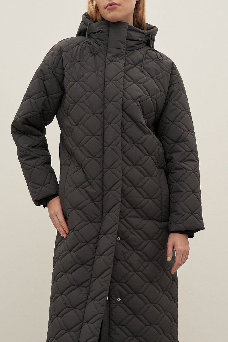 Пальто стеганое с воротником стойкой, Модель FAD11088, Фото №3