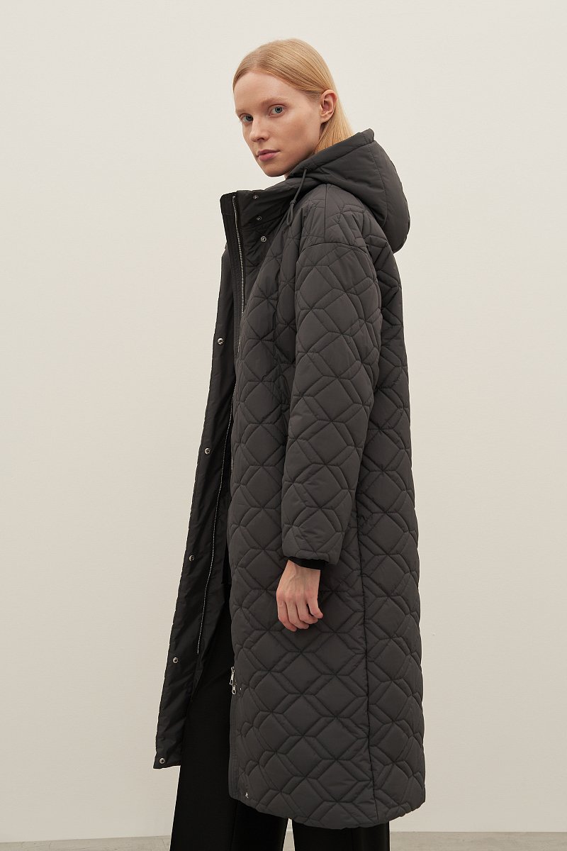 Пальто стеганое с воротником стойкой, Модель FAD11088, Фото №4