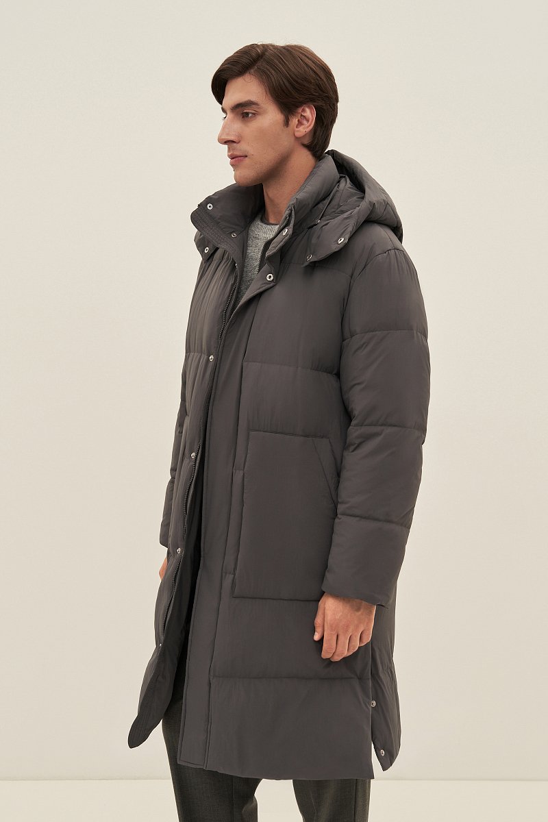 Пуховое пальто с воротником стойкой, Модель FAD21010, Фото №4