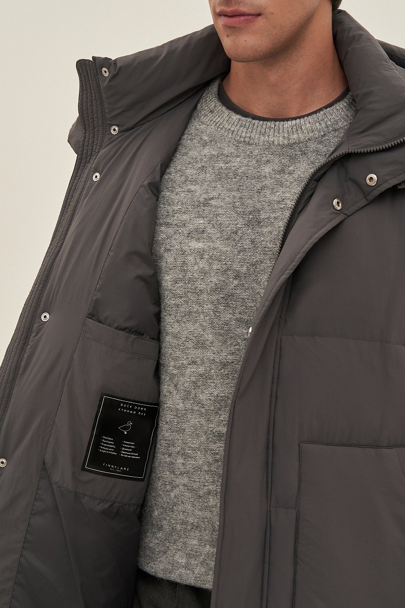Пуховое пальто с воротником стойкой, Модель FAD21010, Фото №6