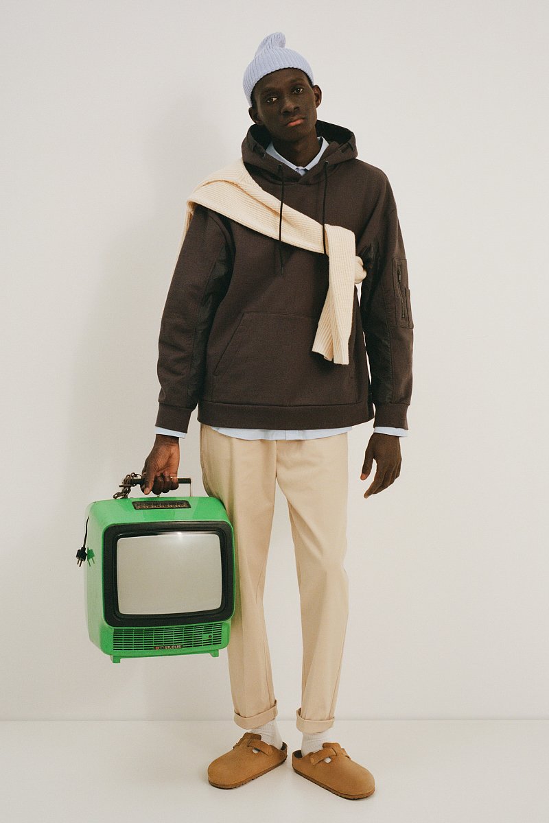 Мужская толстовка с карманом-кенгуру, Модель FAD21031, Фото №2