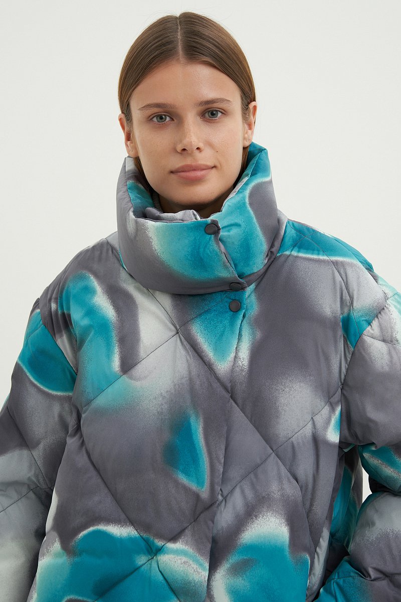 Женское полупальто с абстрактным рисунком, Модель FAD11001, Фото №6