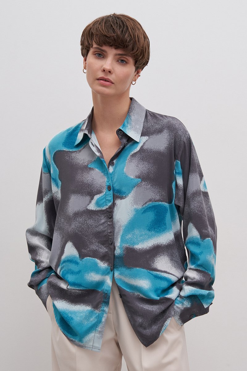 Рубашка прямого силуэта с отложным воротником, Модель FAD110250, Фото №1