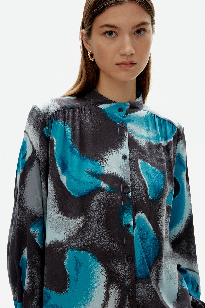 Женская блузка с цветочным узором с вискозой, Модель FAD110251, Фото №5