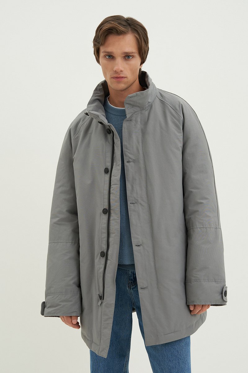 Пальто утепленное из хлопка с контрастной отделкой, Модель FAD21002, Фото №1