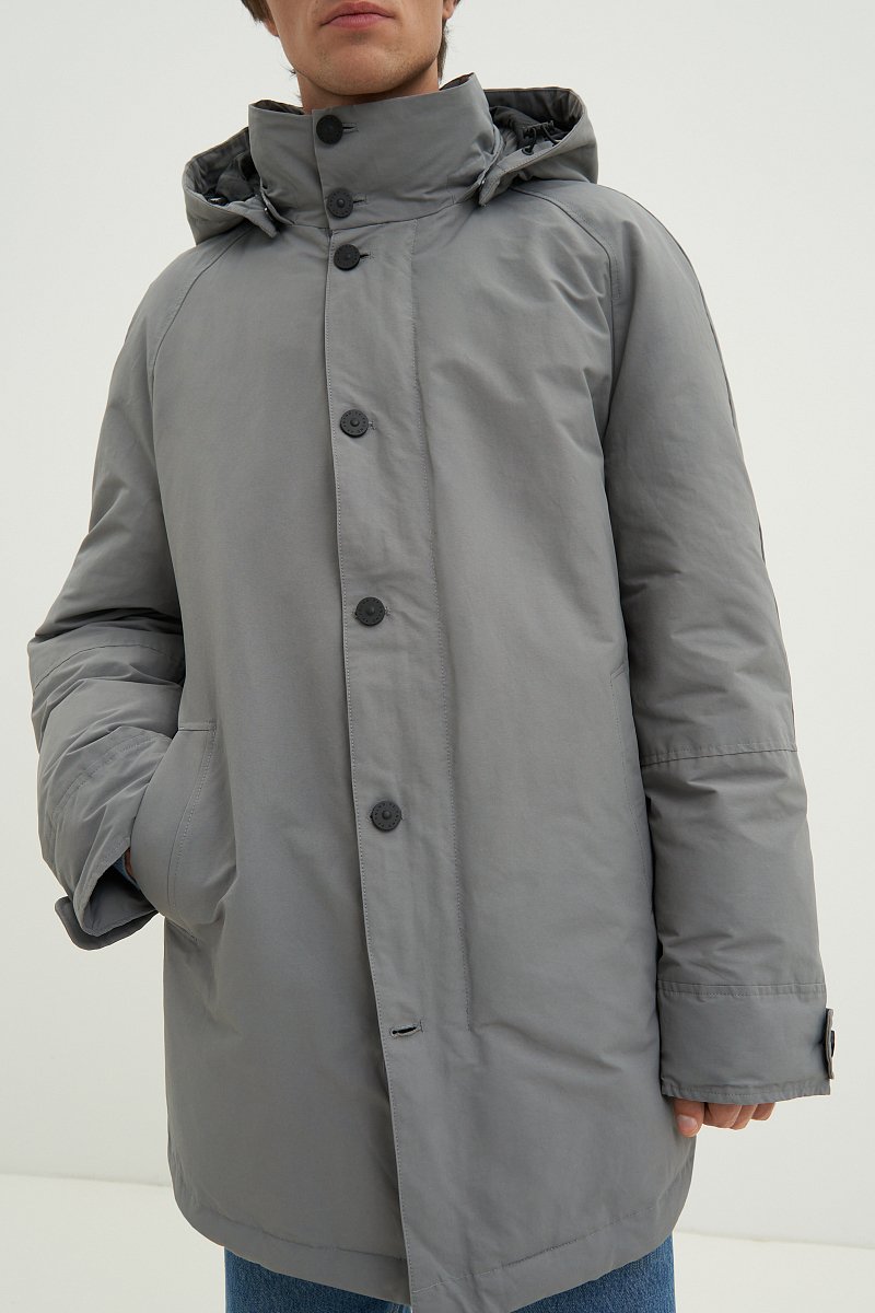 Пальто утепленное из хлопка с контрастной отделкой, Модель FAD21002, Фото №3