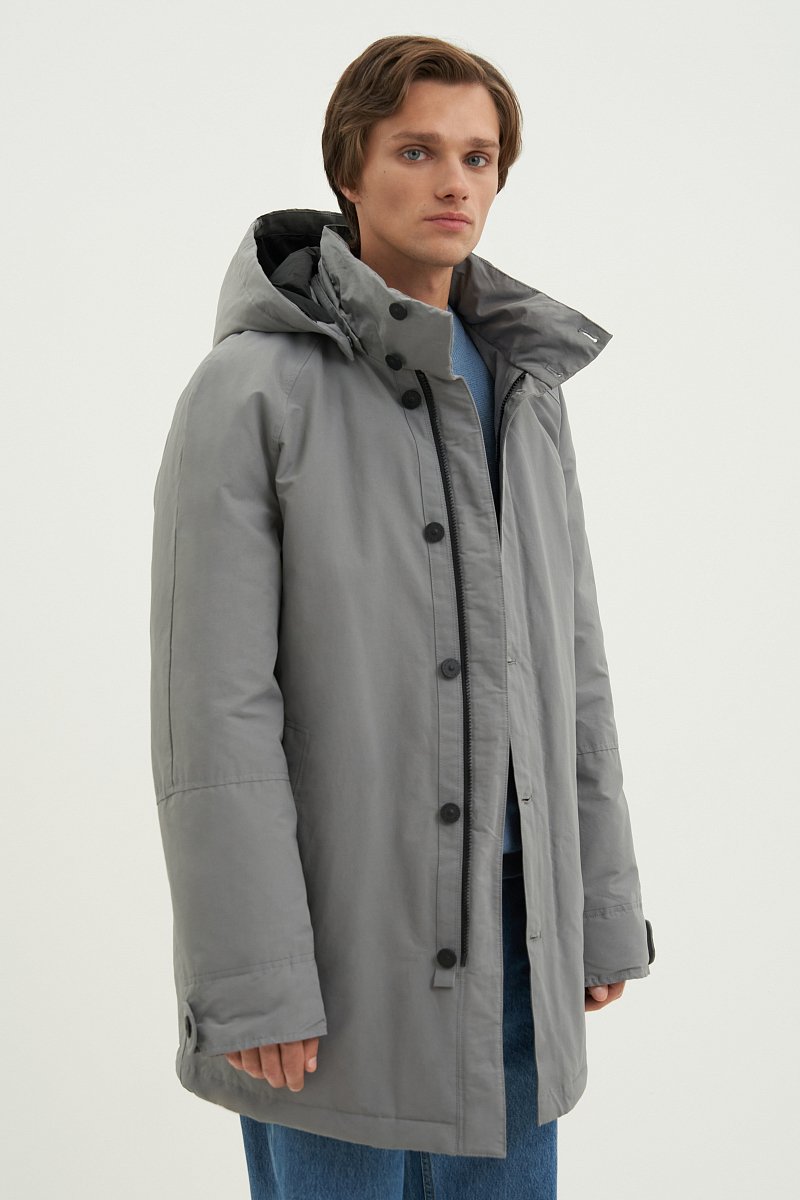 Пальто утепленное из хлопка с контрастной отделкой, Модель FAD21002, Фото №4